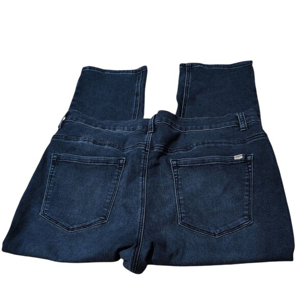 DG2 by Diane Gilman Cropped Jeans Dark Wash Button/zip 5 Pocket Design Pants - Picture 1 of 7